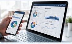 Analytics dashboard on laptop and phone