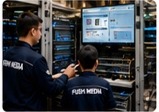 Technical team servicing equipment
